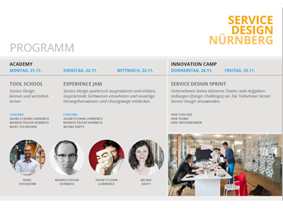 Programm des Service Design Summit Nürnberg im November 2016
